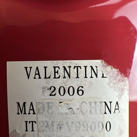 Valentine Red & Pink Large Double Hearts Ceramic Chip 'n Dip Tray Bowl 14" 2006 - Picture 7 of 7